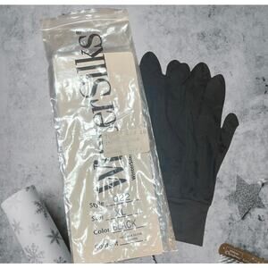 WinterSilks 100% Pure Silk Glove Liners Black Size XL Unisex Thermal Base Layer